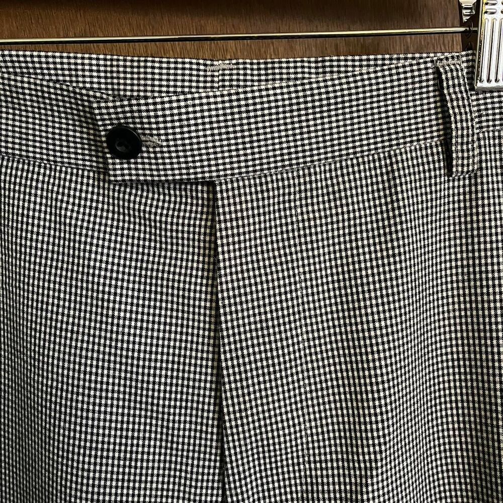 Mossimo Women's black and white checkered high rise pants with wide leg flare